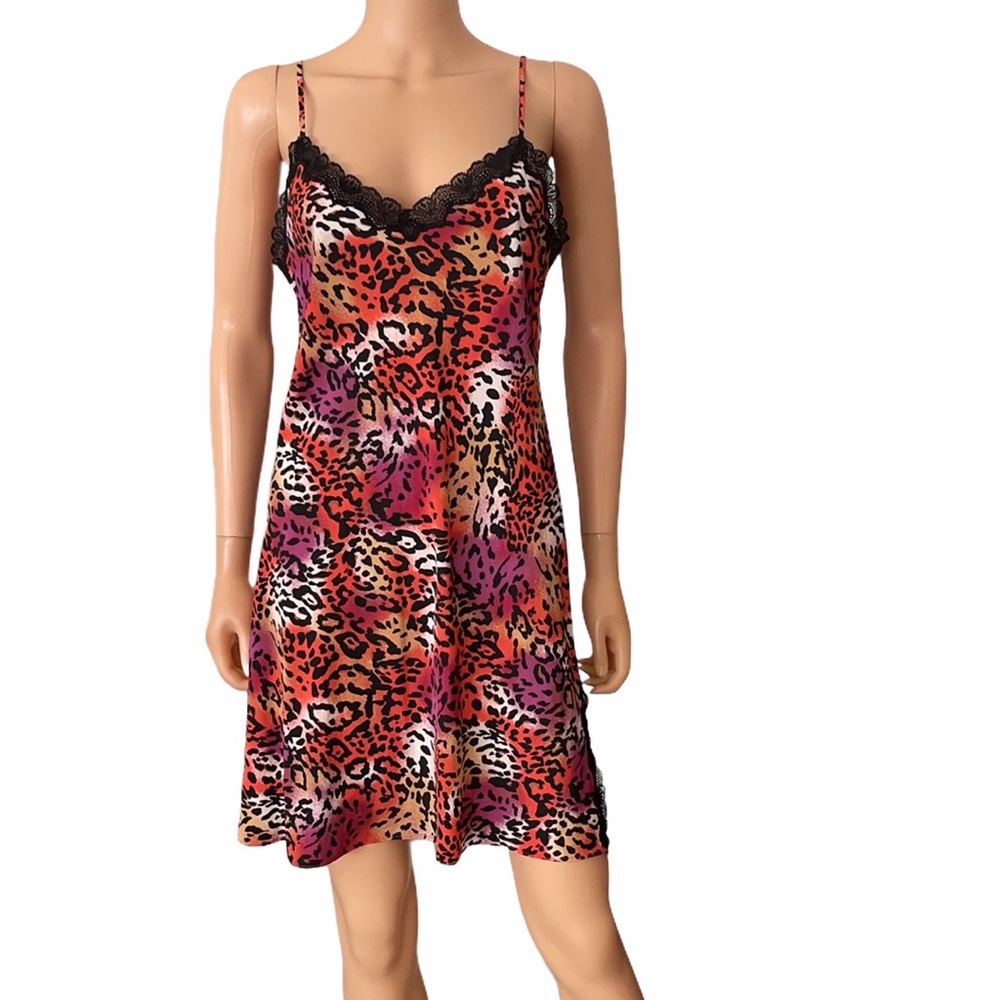 Natori animal print slip dress